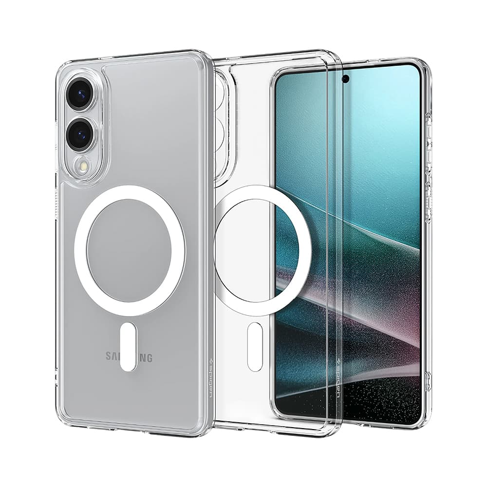 Estojo Protetor Spigen Ultra Hybrid MagFit para Samsung Galaxy S25 Edge Claro Branco