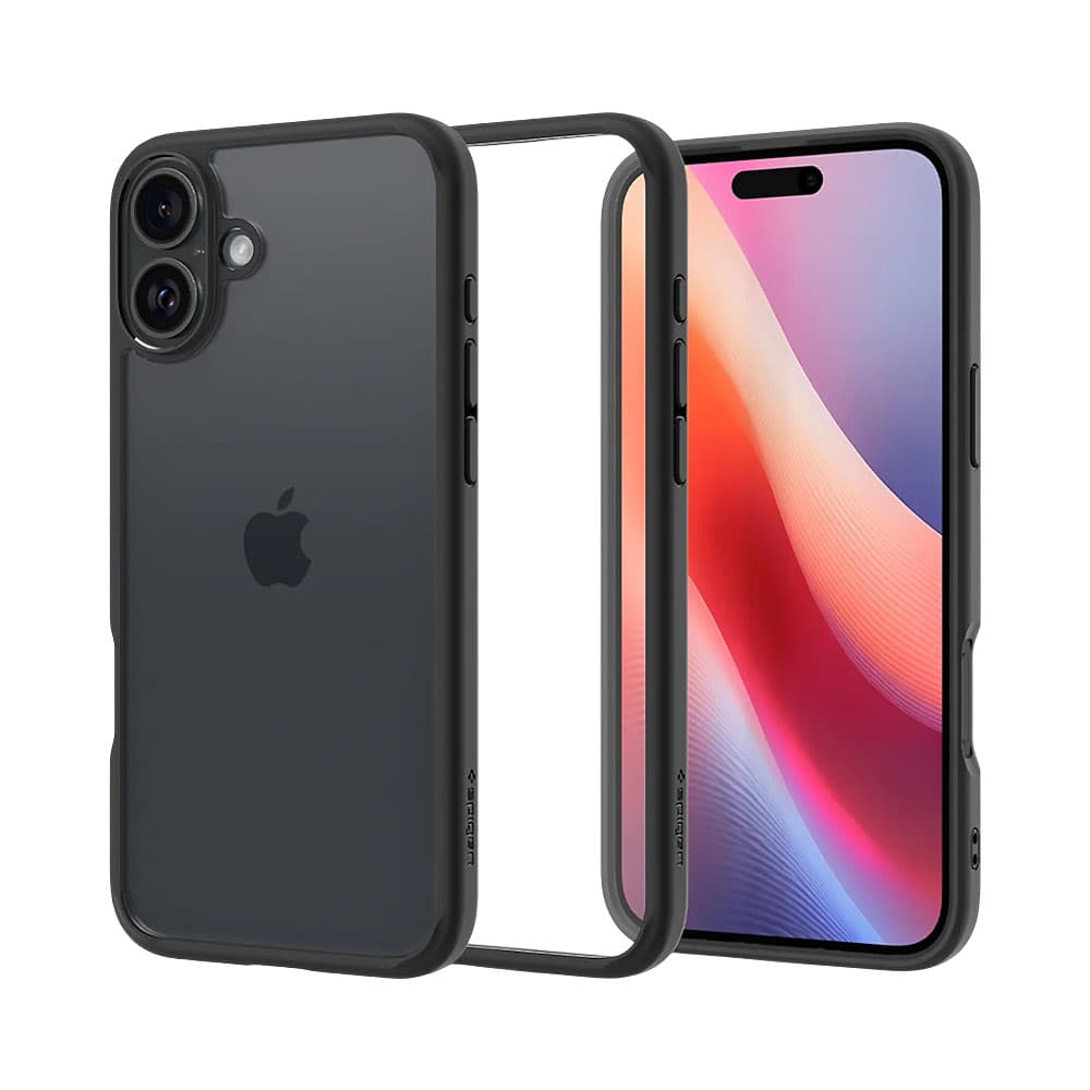 Capa Protetora Spigen Ultra Hybrid para iPhone 16 Preto Fosco