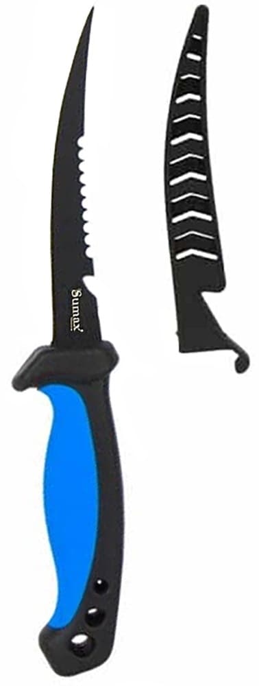 Faca de Pesca Sumax Su-2405-A Aço Inox Azul
