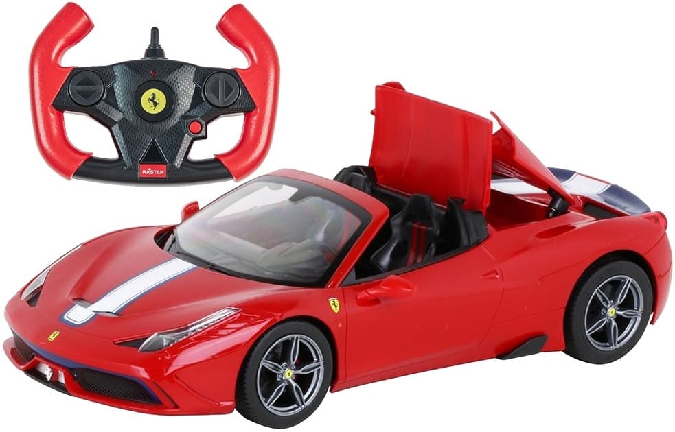 Carro de Controle Remoto Ferrari 458 Vermelho Escala 1/14 Rastar - 74560 (Carregador USB)