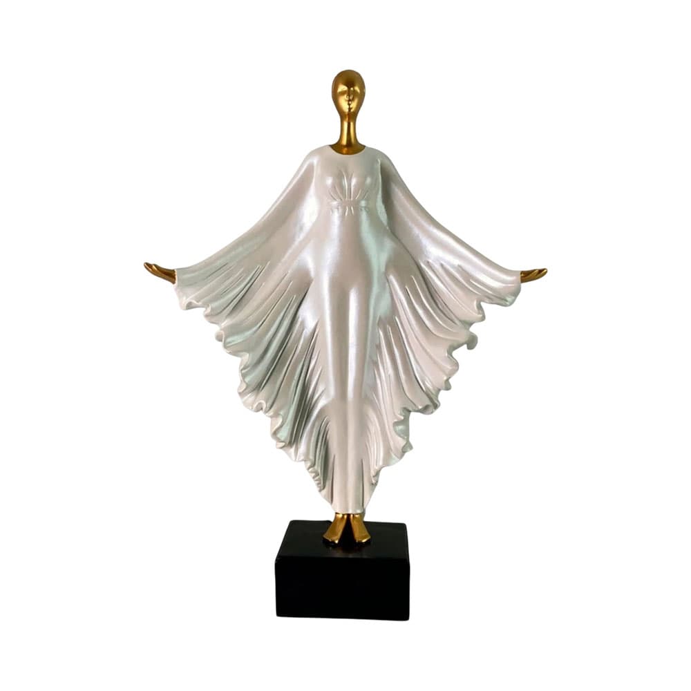 Figura Decorativa Bailarina Blanco - Dorado