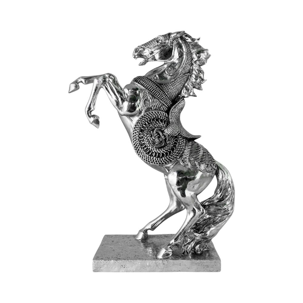 Figura Decorativa de Cavalo Concepts 40 Cm Prata