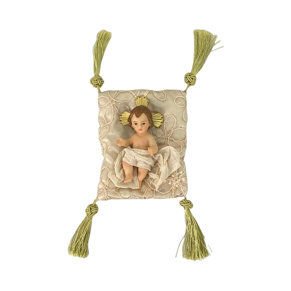 Figura de Menino Jesus Santini 14.5 Cm com Almofada