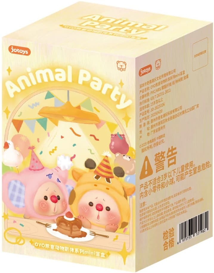 Figura Colecionável Oyo Animal Party Series Blind Box Jotoys Jo-2025026