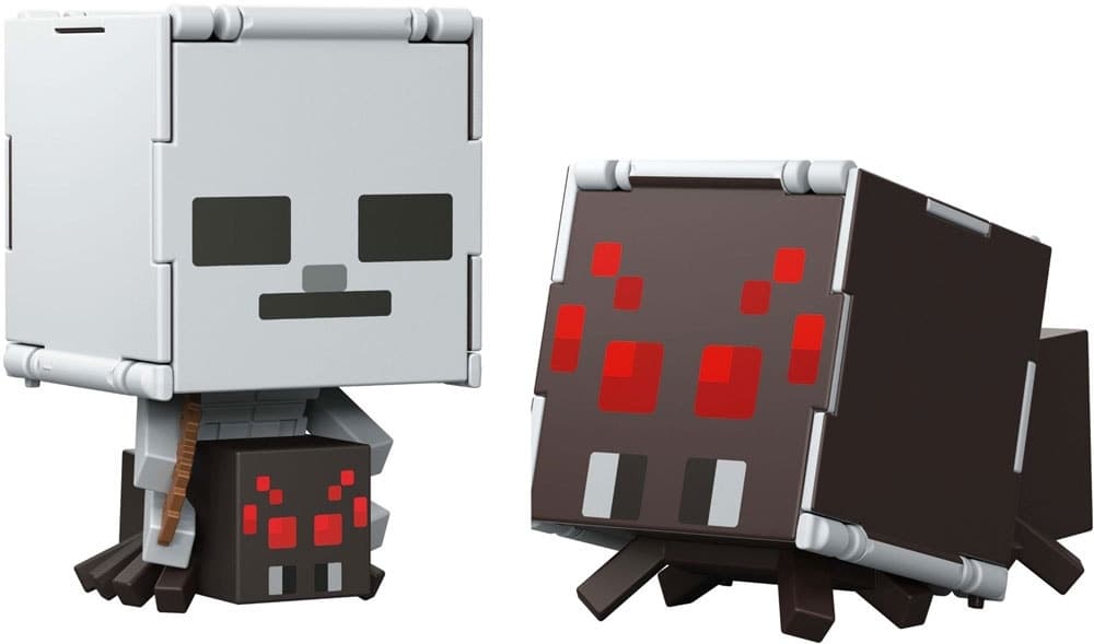 Figuras Minecraft Spider Jockey + Spider Flippin' Figs 2 Em 1 Mattel Jcn24
