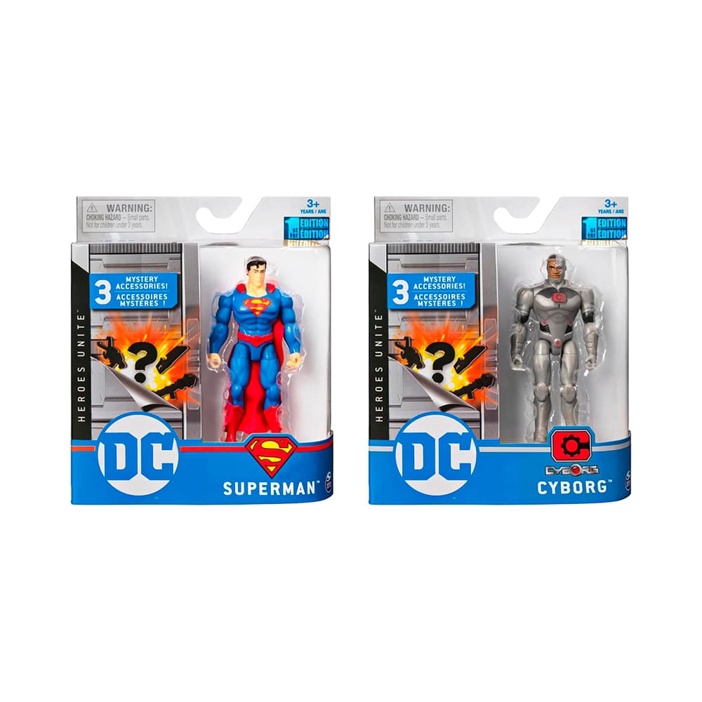 Figuras Heroes Unite Cyborg + Superman