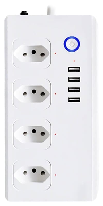 Filtro de Linha Homie com 4 Tomadas Padrão Br + 4X USB Sm-SO301BZ (Hm-096) Bivolt
