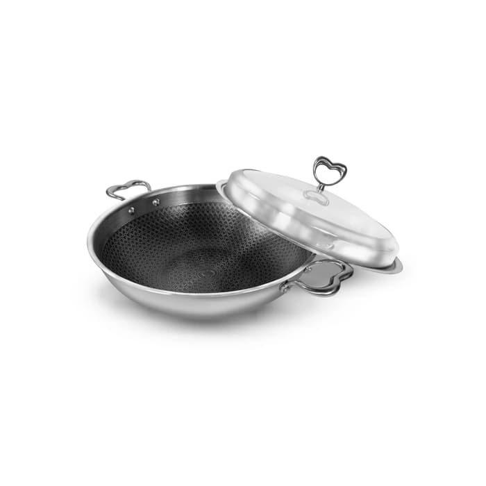 Wok Balzano 34CM Multiply Ss com Tampa (Antiaderente)