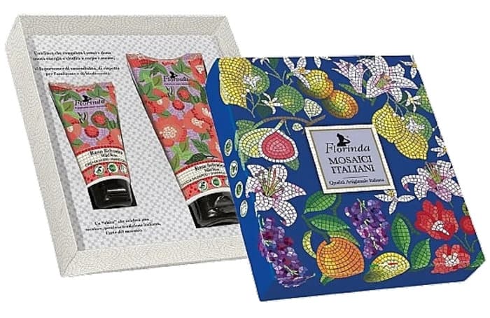 Kit de Presente Florinda Shampoo Gel de Banho Creme para Mãos Rosa Selvagem Mosaico