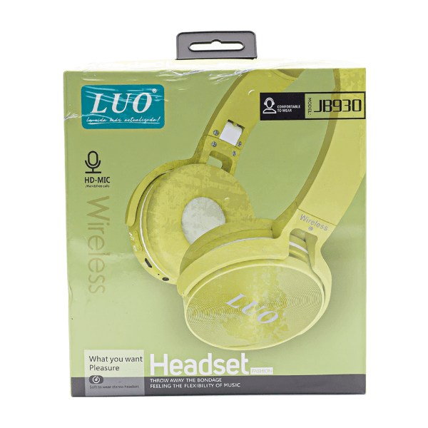 Fone de Ouvido Bluetooth Luo Lu-Jb930 com Microfone Amarelo