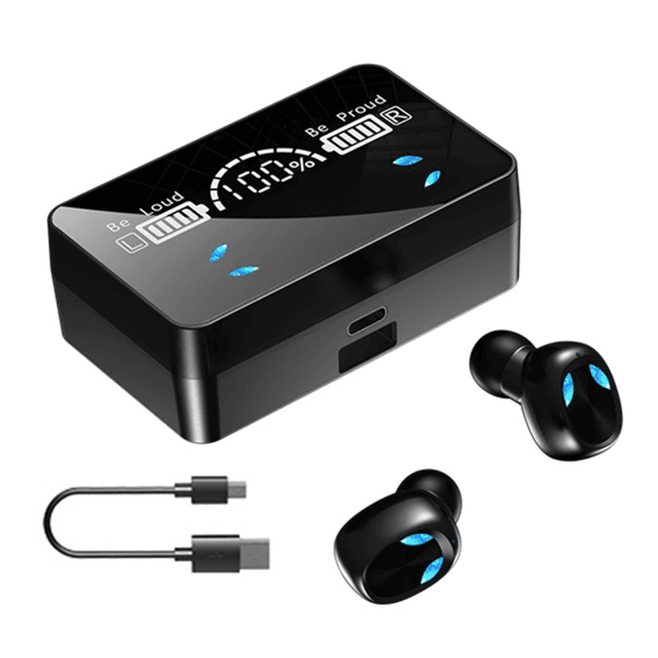 Fones de Ouvido Sem Fio X3 Bluetooth 5.1 Esportivo com Microfone Tws Visor Digital para iOS e Android Preto