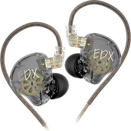 Fone de Ouvido Kz Edx Lite Transparente Cinza
