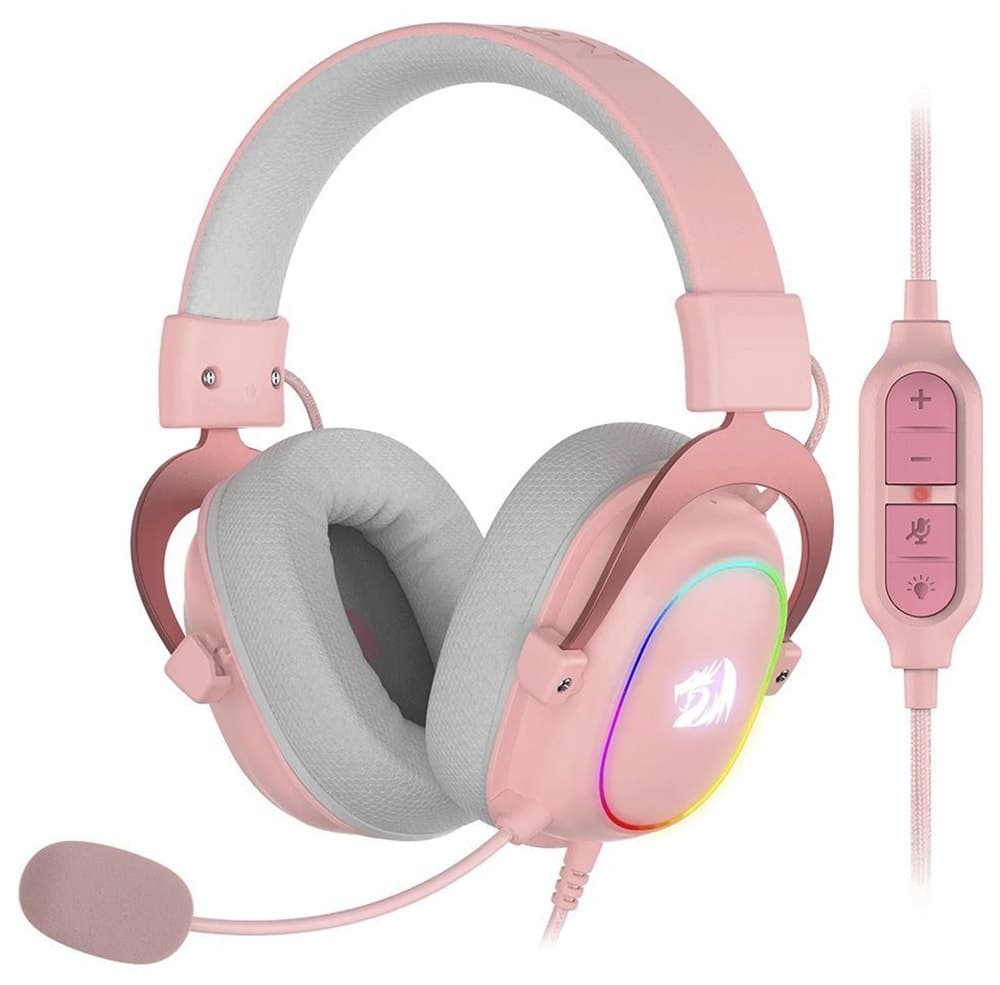 Fones de Ouvido Redragon H510P-RGB Zeus X Pink