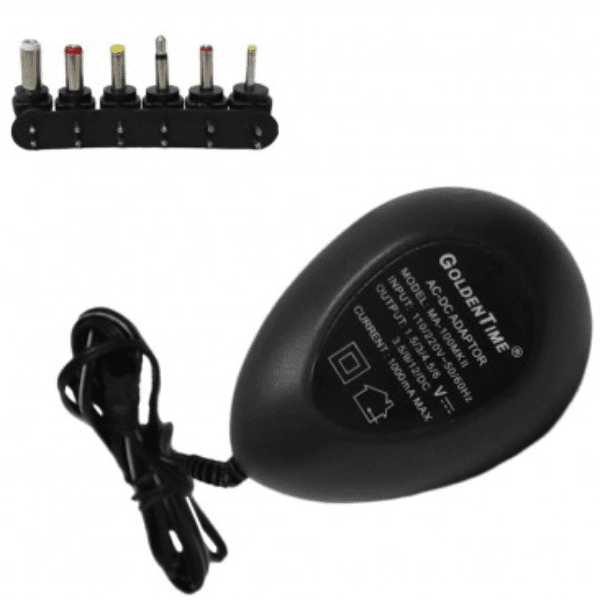 Fonte de Alimentação Universal Goldentime Ma-100MKII com 6 Conectores / 1000mAh / 100-240V 50/60Hz - Preto