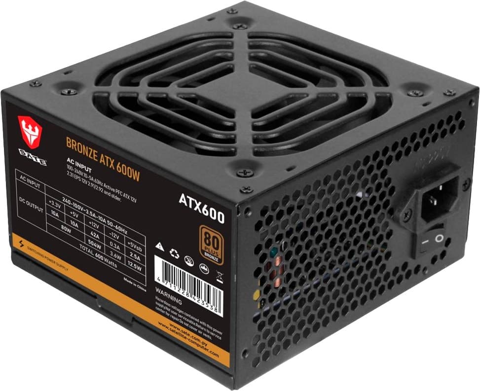 Fonte Satellite Bronze Atx 600W - 80 Plus Bronze