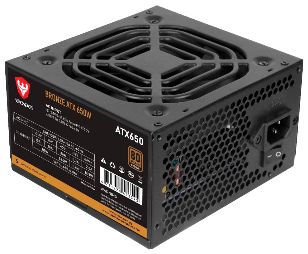 Fonte para Gabinete Satellite Bronze Atx 650W - 80 Plus Bronze