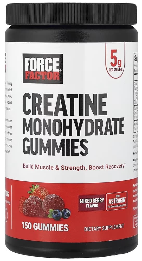 Gomas de Monohidrato de Creatina Force Factor | Mixed Berry (150 Gomas)