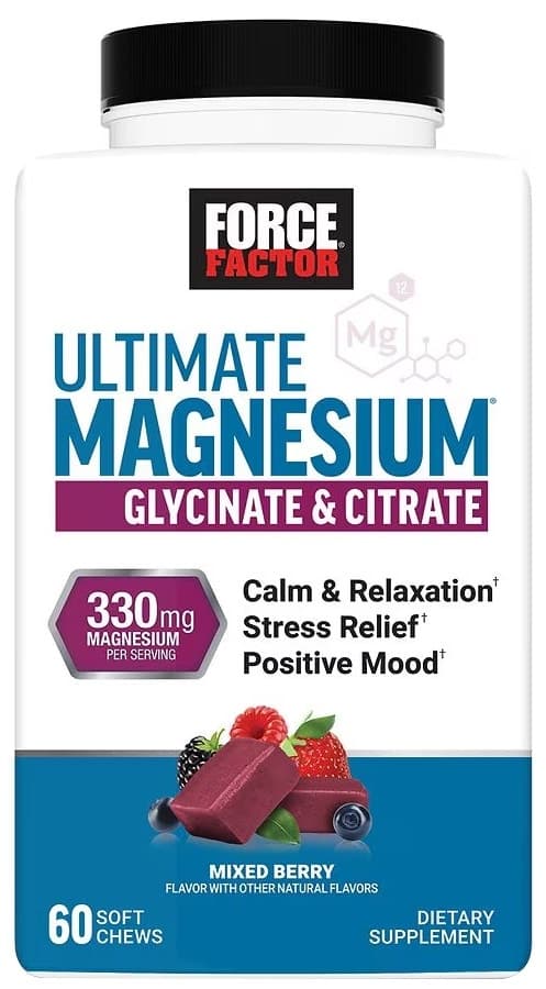 Suplemento Force Factor Ultimate Magnesium Mixed Berry (60 Soft Chews)