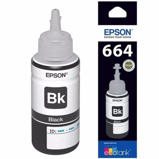 Frasco de Tinta Epson T664120 70ml Preto