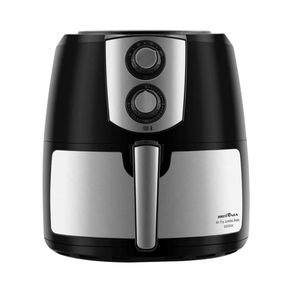 Fritadeira Air Fryer Britania Jumbo Inox PFR06PI 1800W 7.2L 220V Preto
