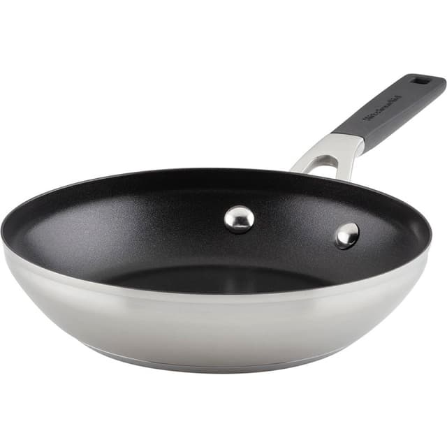 Frigideira KitchenAid 71019 20CM Indução Antiaderente Aço Inoxidável Escovado Prata