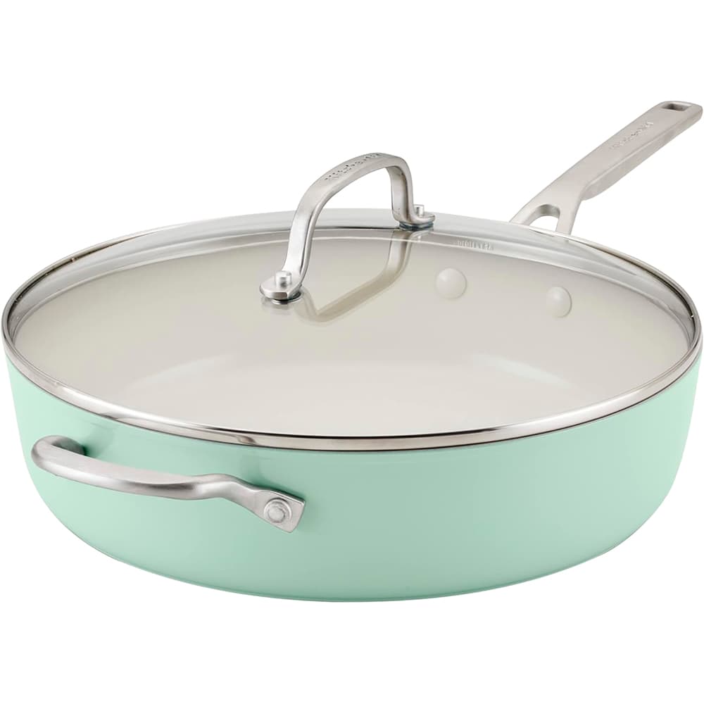 Frigideira KitchenAid 84824 Cerâmica Antiaderente Tampa de Vidro 31CM Pistache