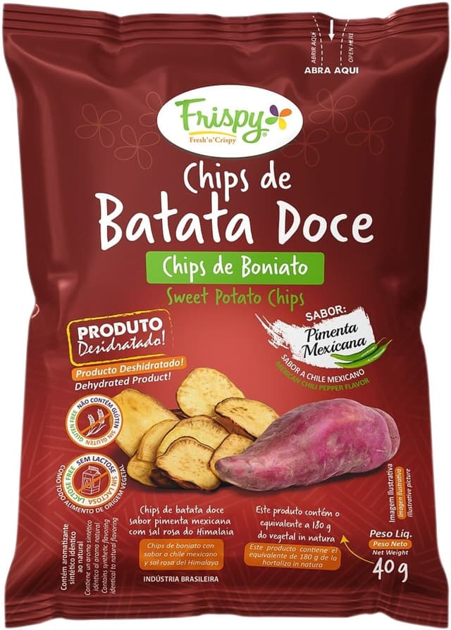 Chips de Batata Doce Pimenta Mexicana Frispy 40G