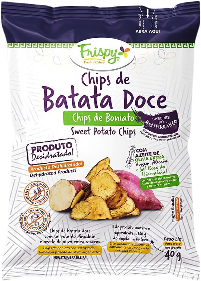 Chips de Batata Doce Frispy Sabores do Mediterrâneo - 40G