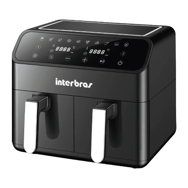 Fritadeira Elétrica Interbras Air Fryer S40BR 2 Em 1 4 Litros 1000W + 1000W 110V Preto