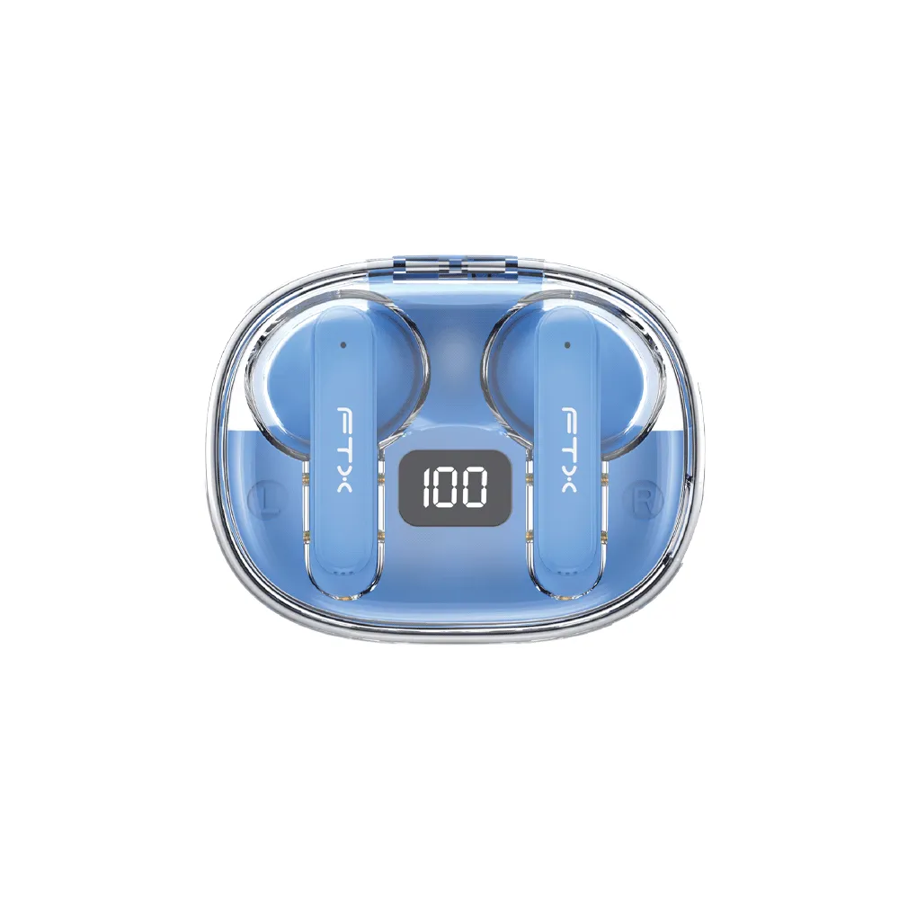 Fones de Ouvido Ftx E80-Bl BT/MIC/ENC/TOUCH/IPX6 Azul
