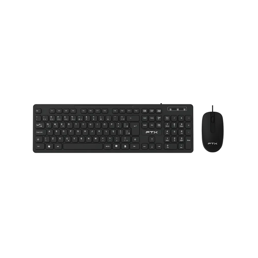 Teclado C/ Mouse USB Ftx Km086 Esp Black
