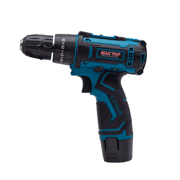 Furadeira e Parafusadeira Sem Fio Max Top 12V Cg-2001 50-60Hz com 2 Baterias Azul/Preto