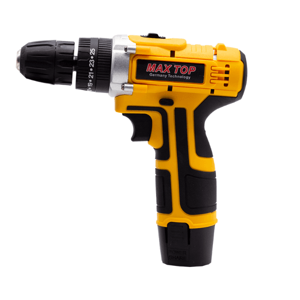 Furadeira e Parafusadeira Sem Fio Max Top 12V Cg-2020 220-240V com 2 Baterias Amarelo/Preto