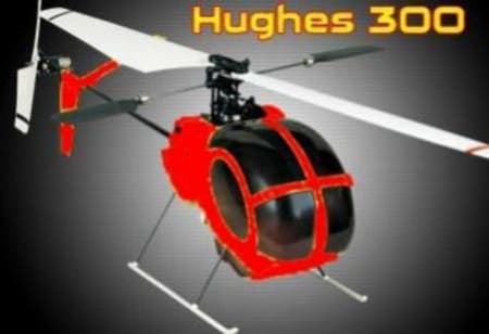 Fuselagem Hughes 300 Vermelho Dynam