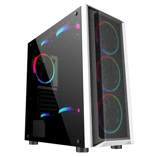 Gabinete Satellite K382 Branco/Preto Com 8 Coolers