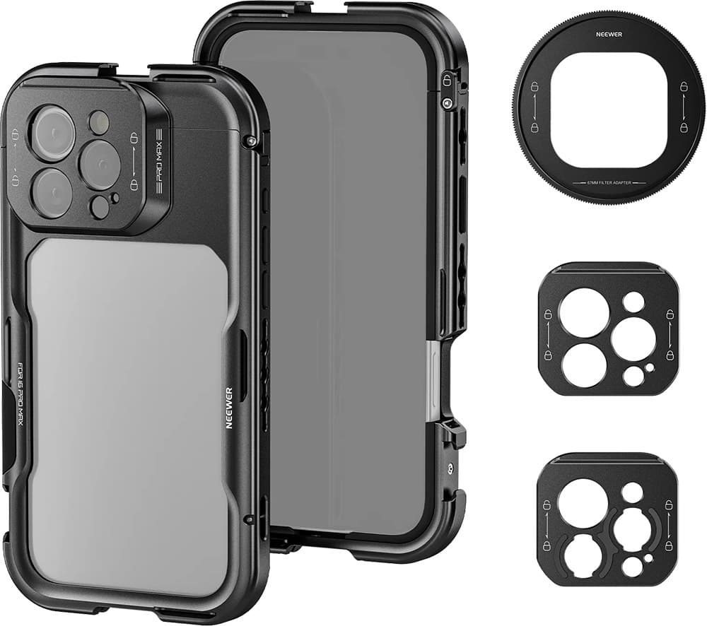 Gaiola Neewer Pa074 Metal Cage Kit para iPhone 16 Pro Max - Preto
