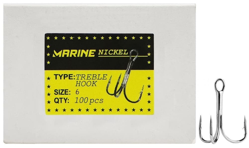 Anzol Marine Sports Treble Hook 6 com 100 Peças