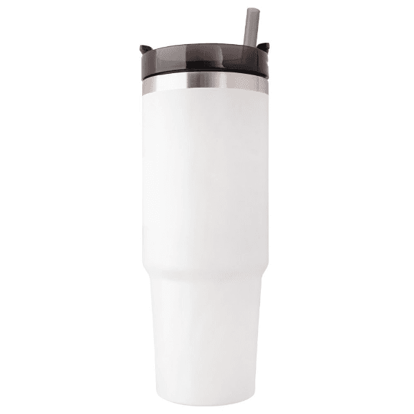 Garrafa Térmica Geral Stainless com Tampa e Canudo 900 Ml Branco
