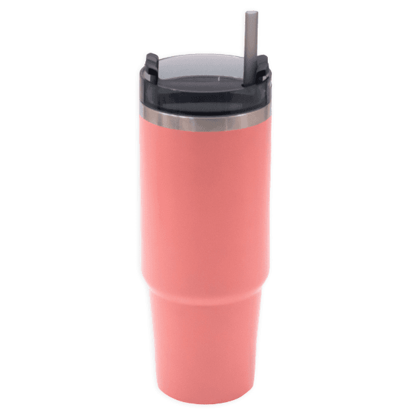 Garrafa Térmica Geral Inoxidável com Tampa e Canudo 900 Ml Rosa
