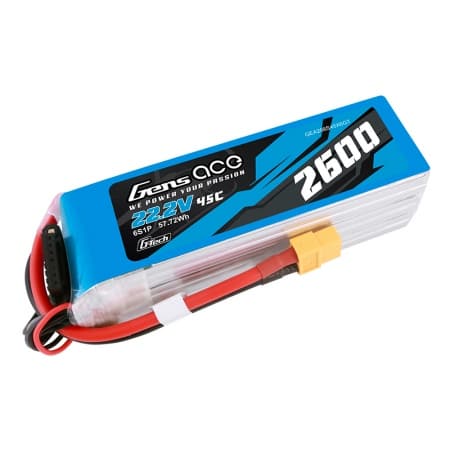 Gens Ace 22.2V 2600mAh 45C 6S Xt60