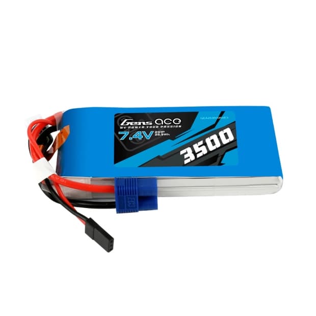Gens Ace 7.4V 3500mAh 2S Rx Lipo JR/EC3