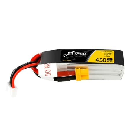 Gens Ace Tattu 11.1V 450mAh 75C 3S Lipo Xt30 Plug (Long F/ H Frame)