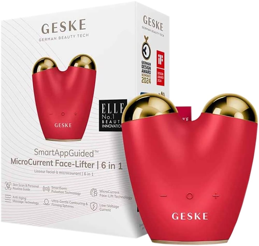 Dispositivo de Cuidados Faciais Geske MicroCurrent Face-Lifter 6 Em 1 843RE 2V