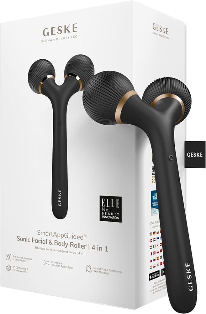 Dispositivo de Beleza Geske Sonic Facial Body Roller 4 Em 1 - Cinza