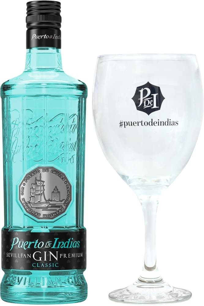 Gin Puerto de Indias Premium Classic 700mL + Copo