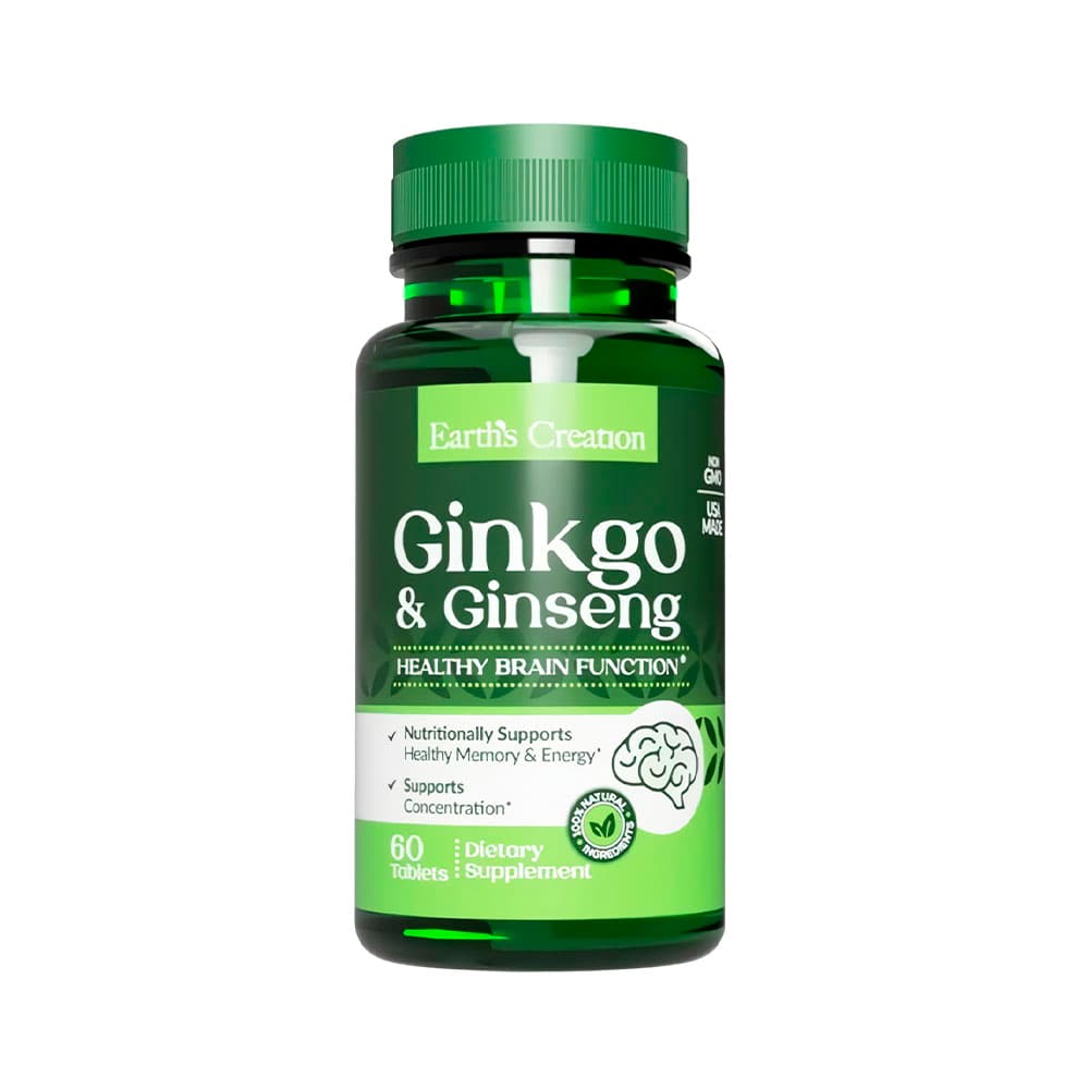 Cápsulas Earth's Creation Ginkgo Ginseng 60