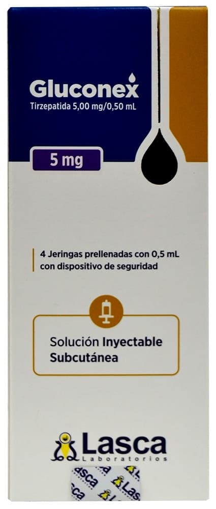 Tirzepatida 5mg/0,50mL (4 Seringas Pré-Cheias) Gluconex