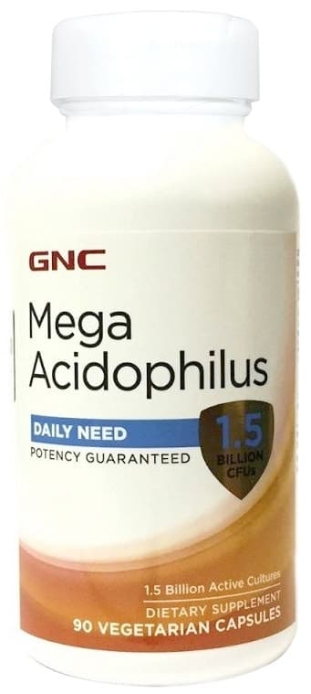 Suplemento Gnc Mega Acidophilus 1.5 Bilhões CFUs 90 Cápsulas