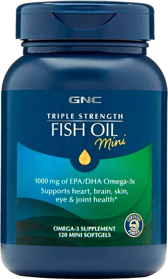 Óleo de Peixe Gnc Triple Strength Mini - 120 Cápsulas