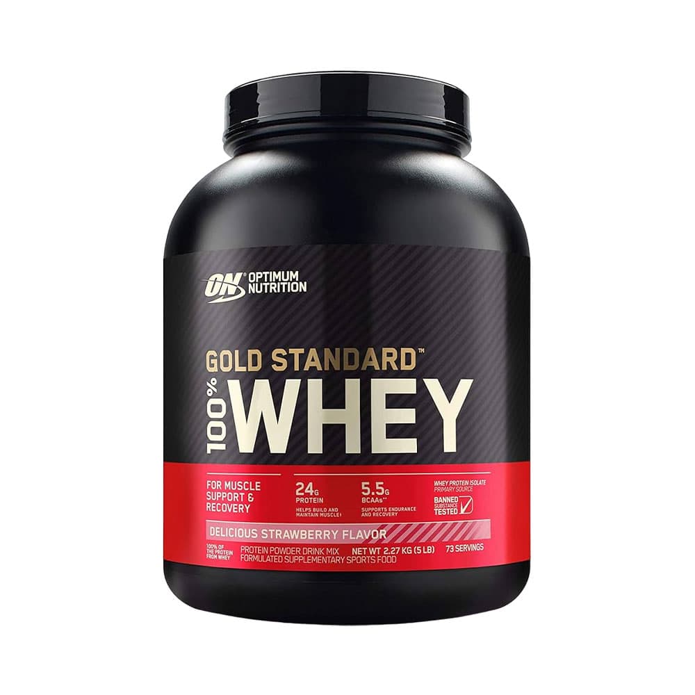 Whey Protein Gold Standard 100% Optimum Nutrition Morango 5LB 2.27Kg